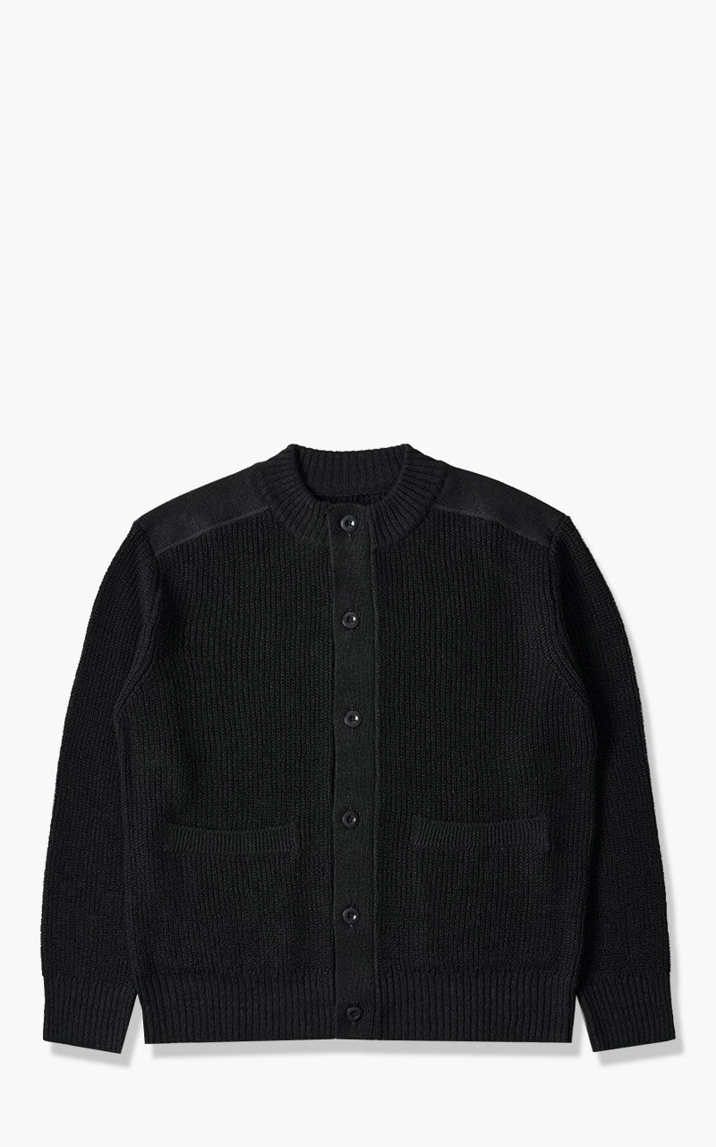 Margaret Howell MHL. Military Cardigan Linen Wool Black