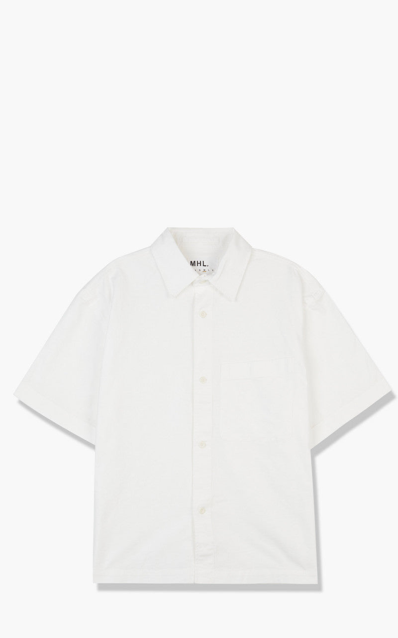 Margaret Howell MHL. S/S Worker Shirt Textured Cotton White