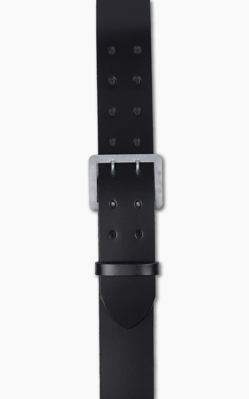 Military Surplus Double Prong Leather Belt Black