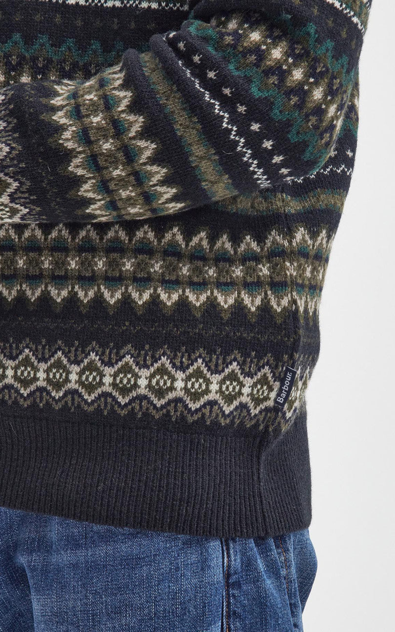Barbour Case Fair Isle Crew Neck Sweatshirt Black
