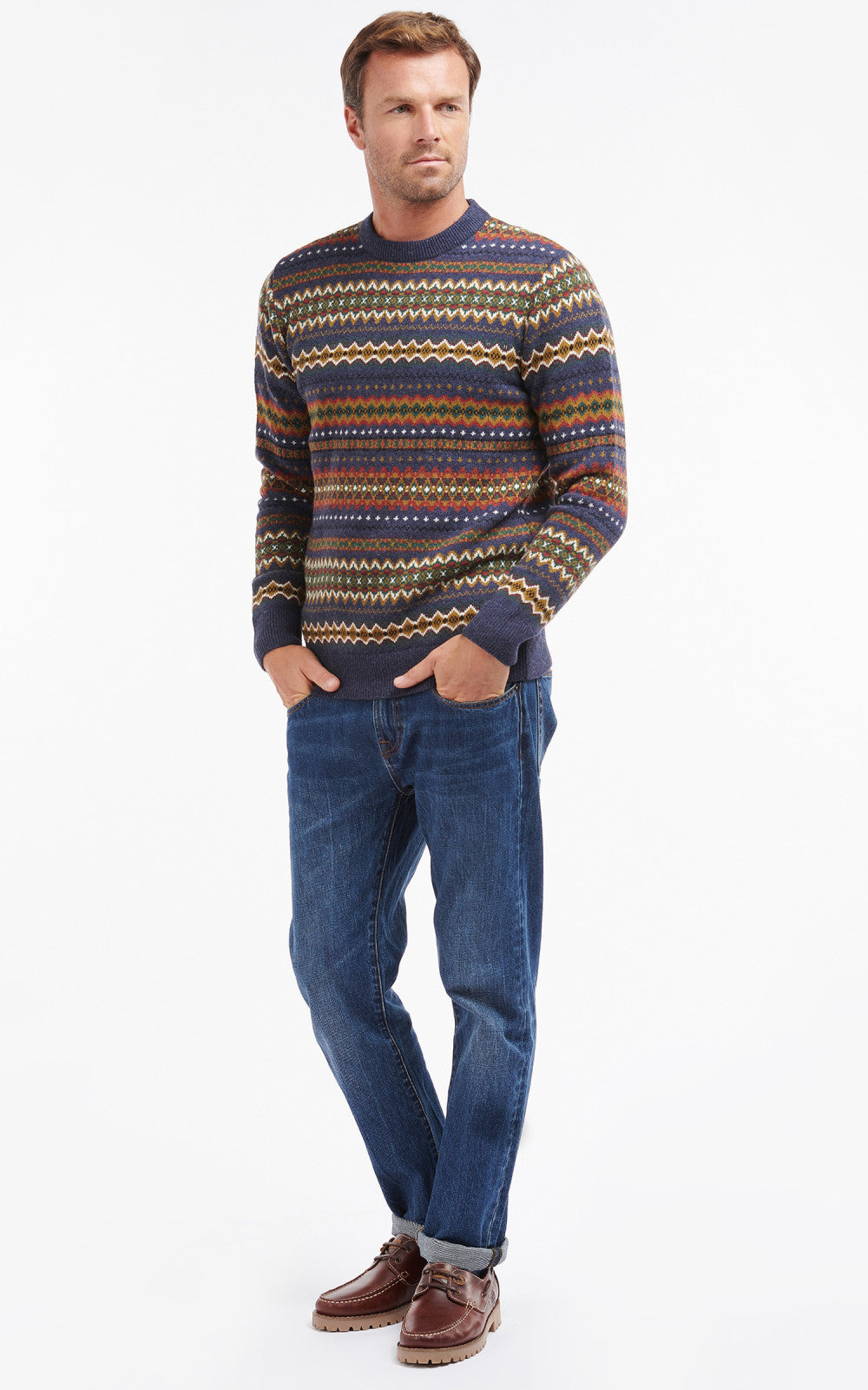 Barbour Sweatshirt Case Fair Isle Navy Marl