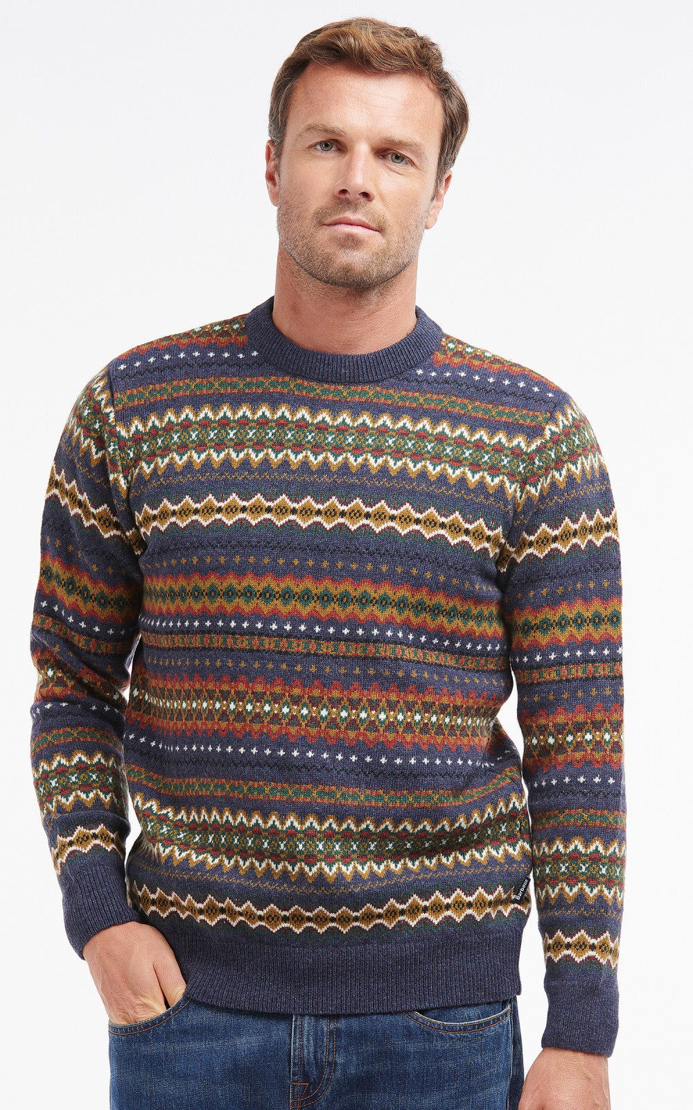 Barbour Sweatshirt Case Fair Isle Navy Marl