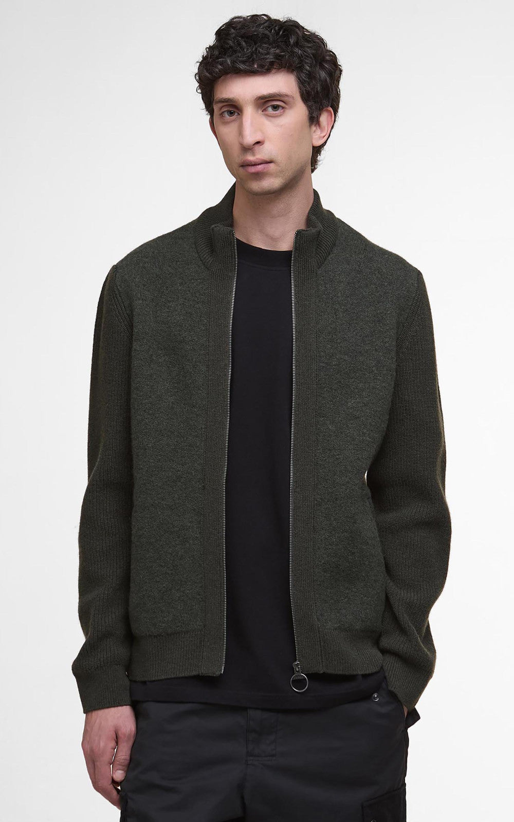 Barbour Knit Jacket Milburn Dark Olive