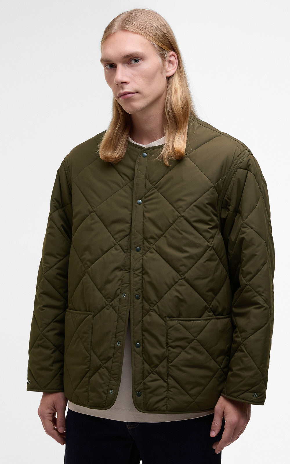 Barbour x Kaptain Sunshine Quilted Liner Khaki Brown