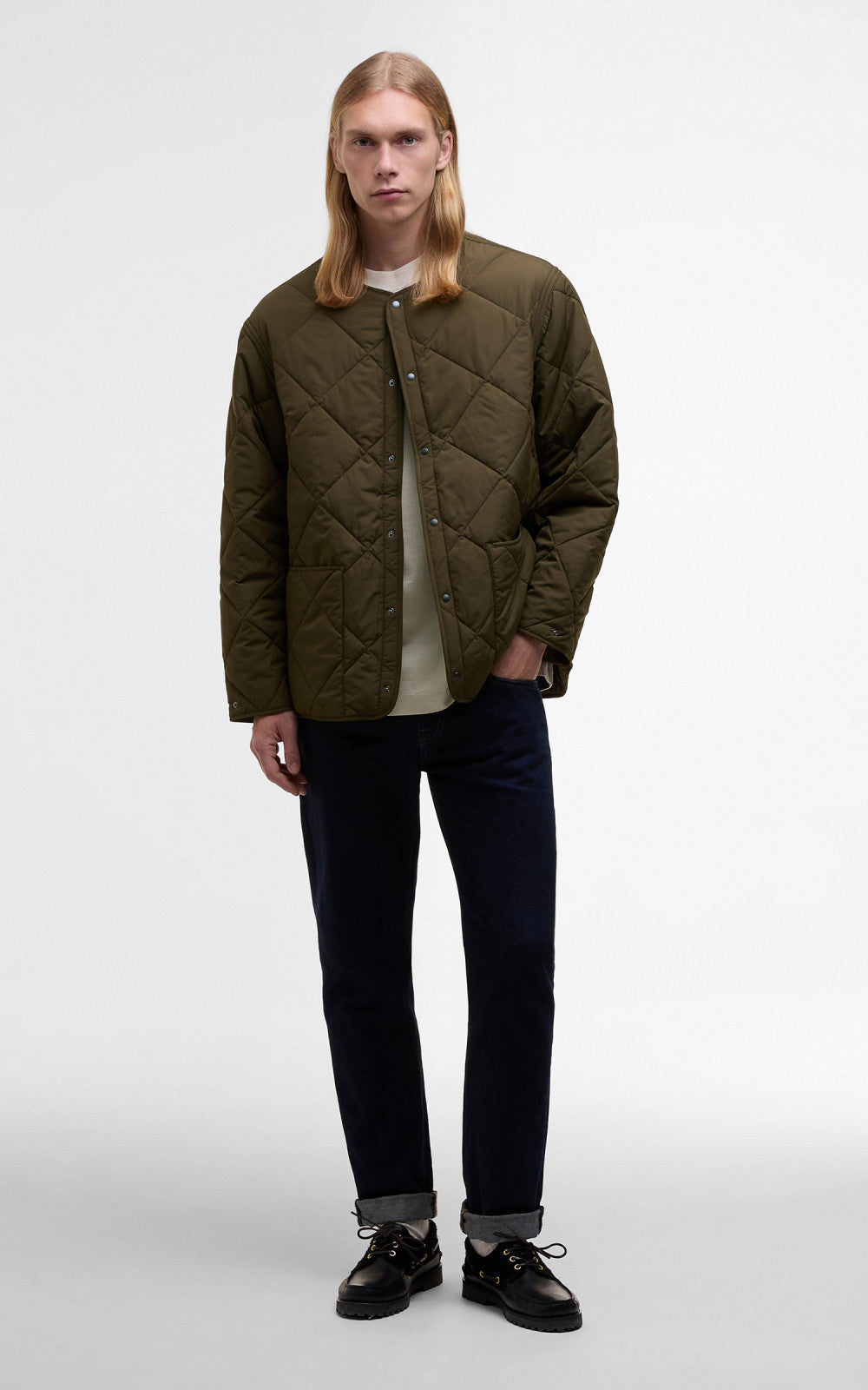 Barbour x Kaptain Sunshine Quilted Liner Khaki Brown