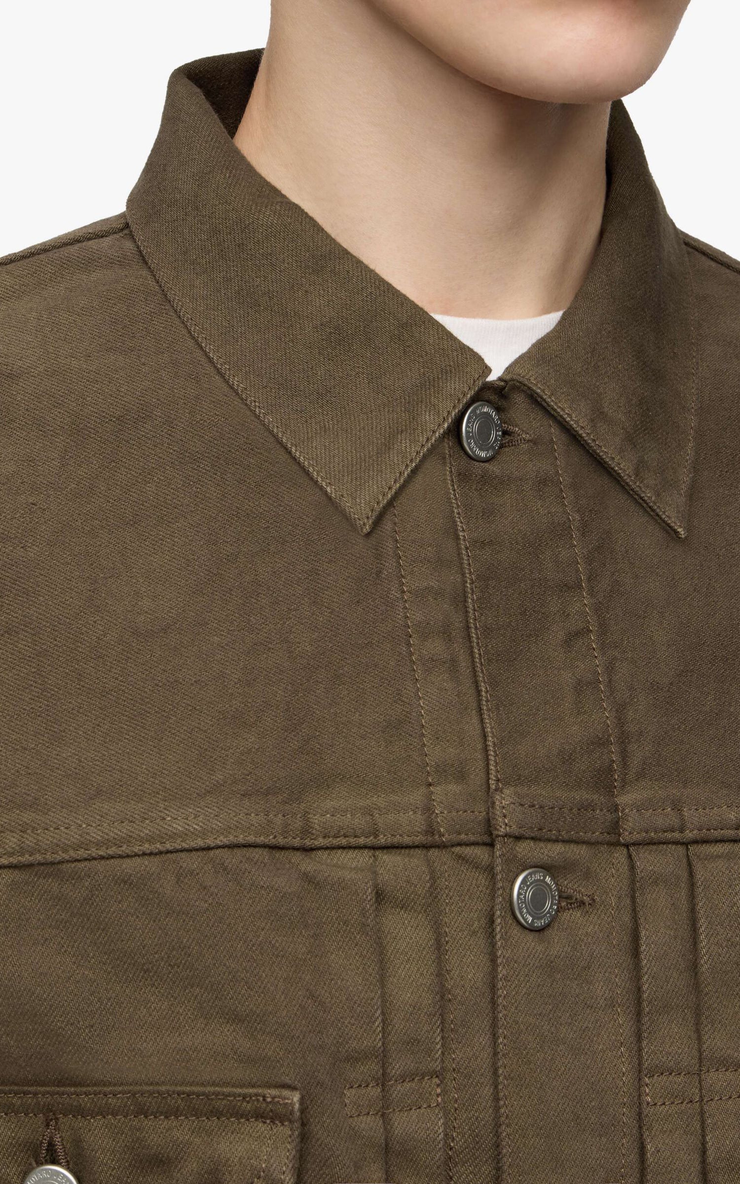 MOMOTARO JEANS MMGJ6004 #002 'Botanical Moss Dye' Type 2 Denim Jacket Khaki