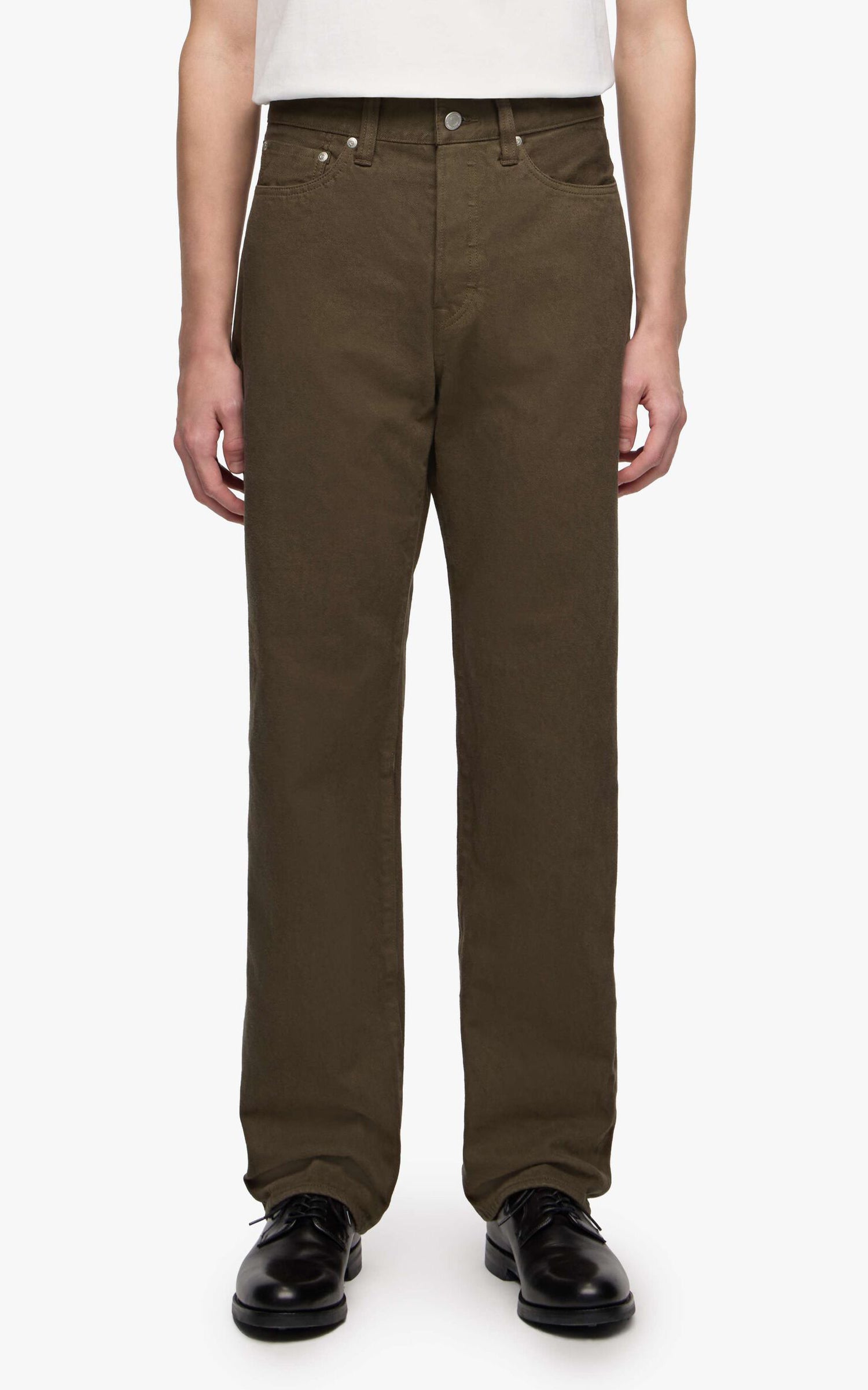 Momotaro Jeans MMJZ6403 #100 'Botanical Moss Dye' Straight Denim Khaki