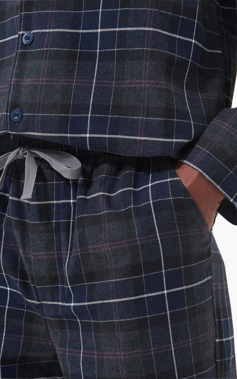 Barbour Laith Pyjama Set Black Slate Tartan
