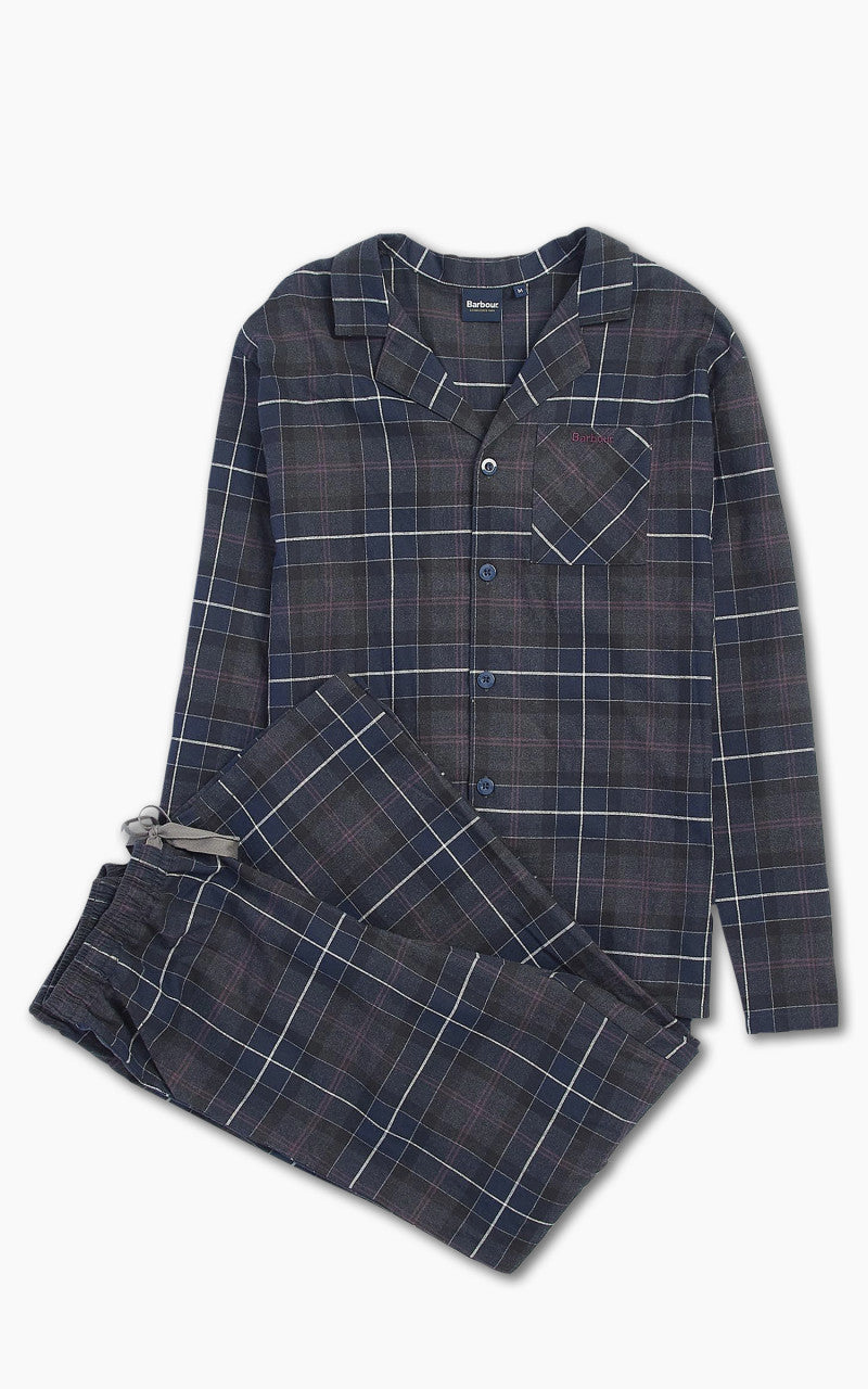 Barbour Laith Pyjama Set Black Slate Tartan