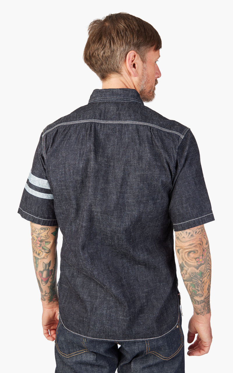 Momotaro Jeans MSS0010M31 GTB Selvedge Denim Jail Pocket Shirt Indigo 8oz