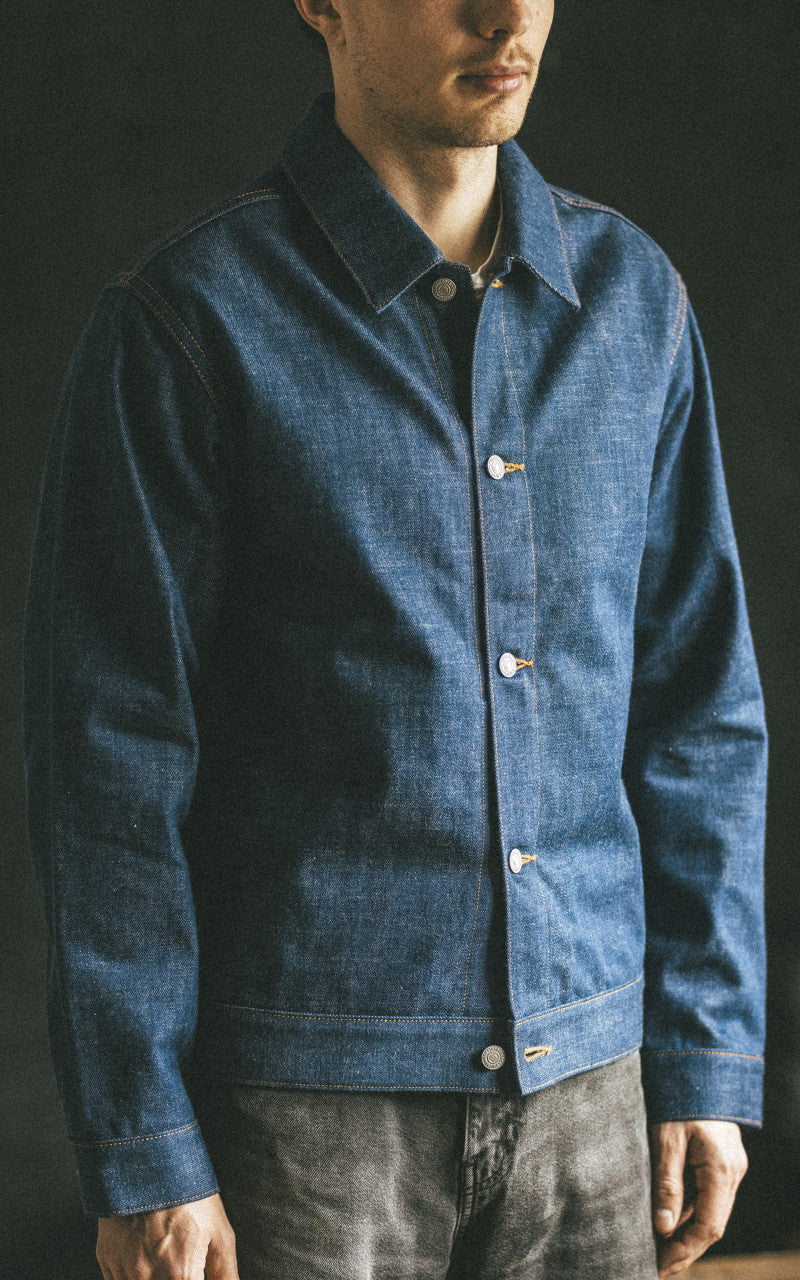 Momotaro Jeans MXGJ1112 Selvedge Denim Jacket Natural Indigo 13.5oz