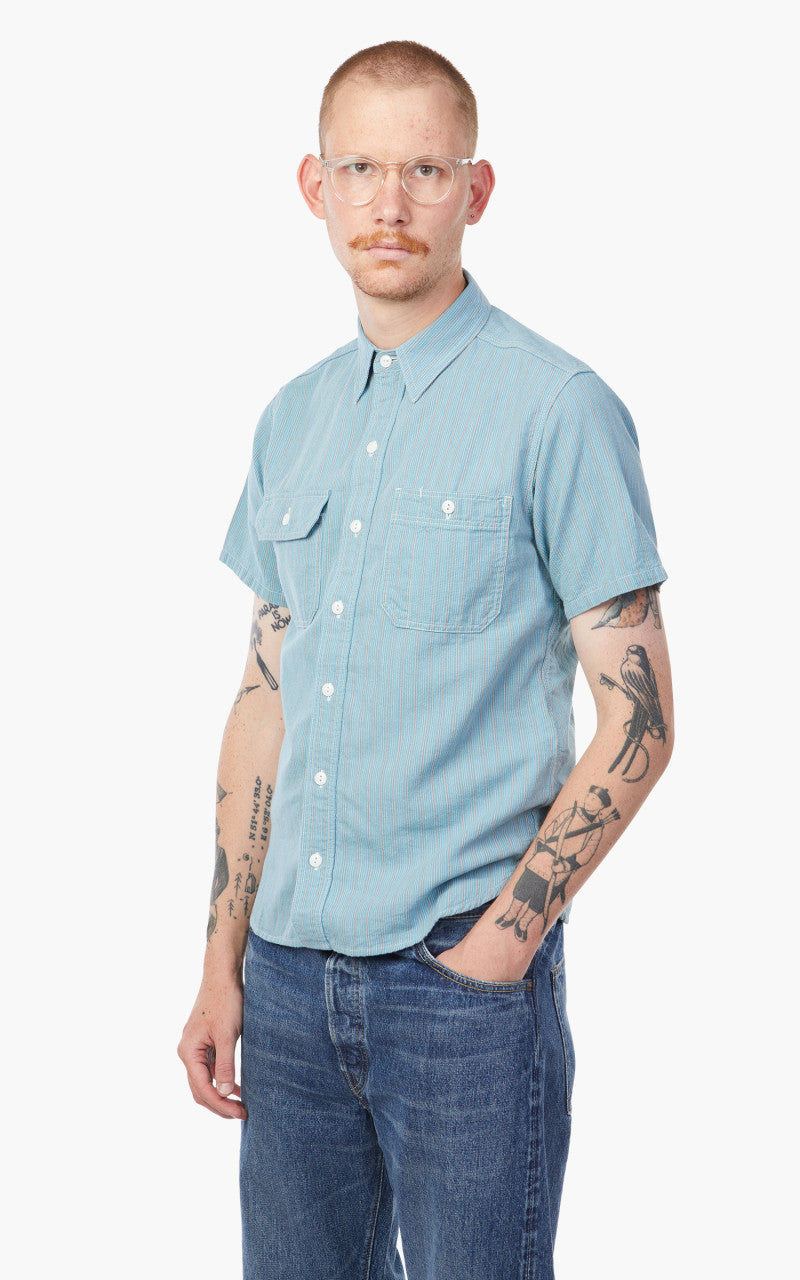 Momotaro Jeans 06-110 Multi Stripes Shirt Blue 5oz