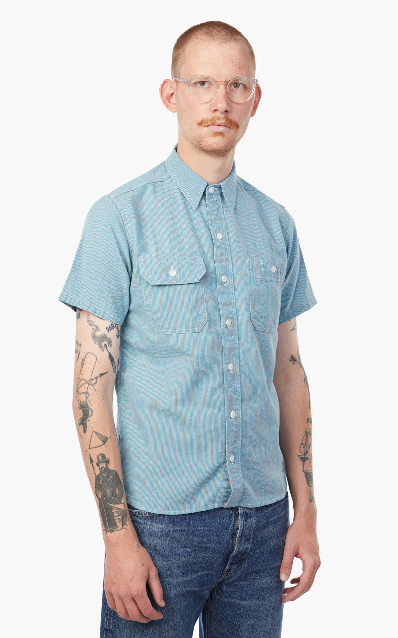 Momotaro Jeans 06-110 Multi Stripes Shirt Blue 5oz