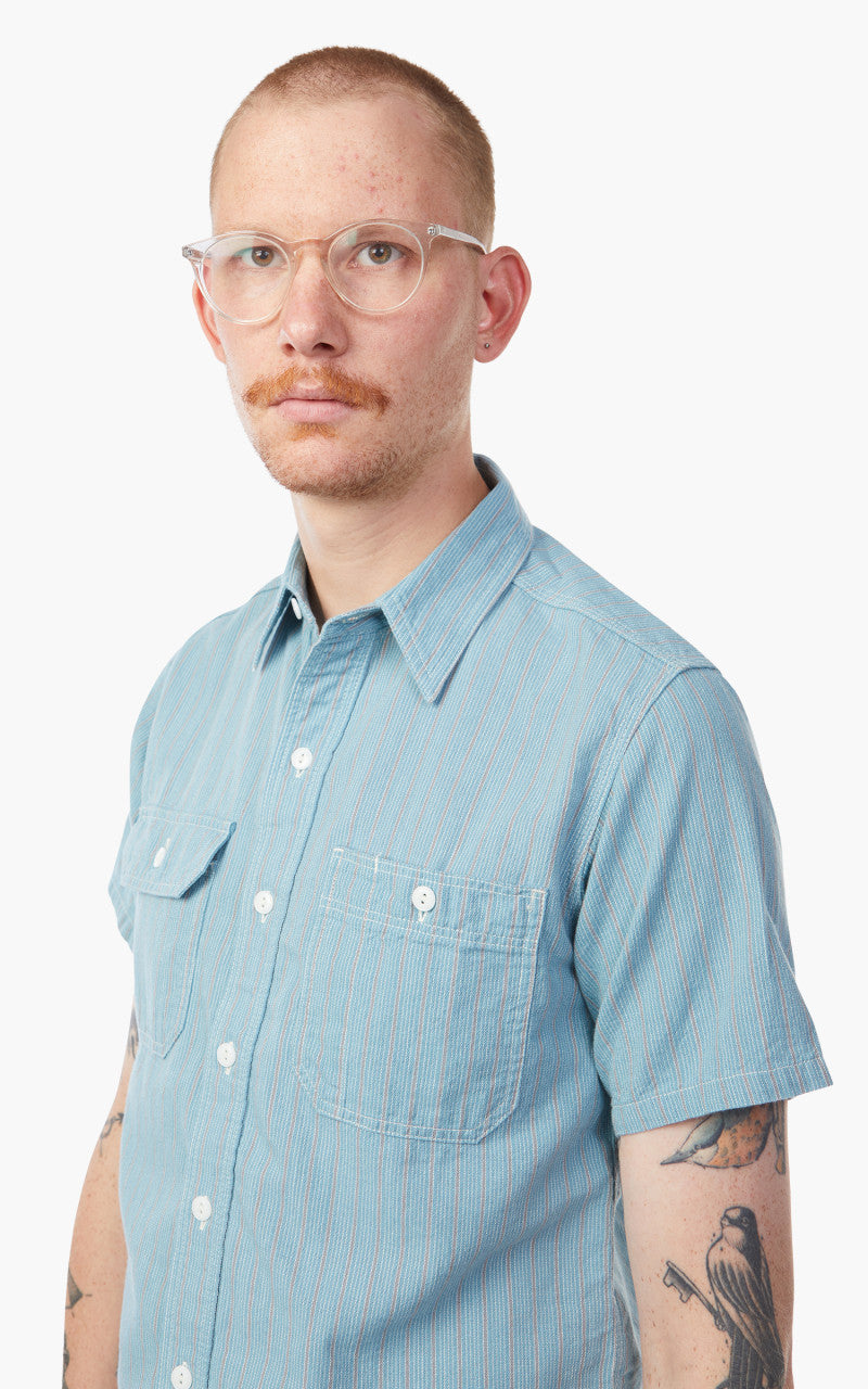 Momotaro Jeans 06-110 Multi Stripes Shirt Blue 5oz