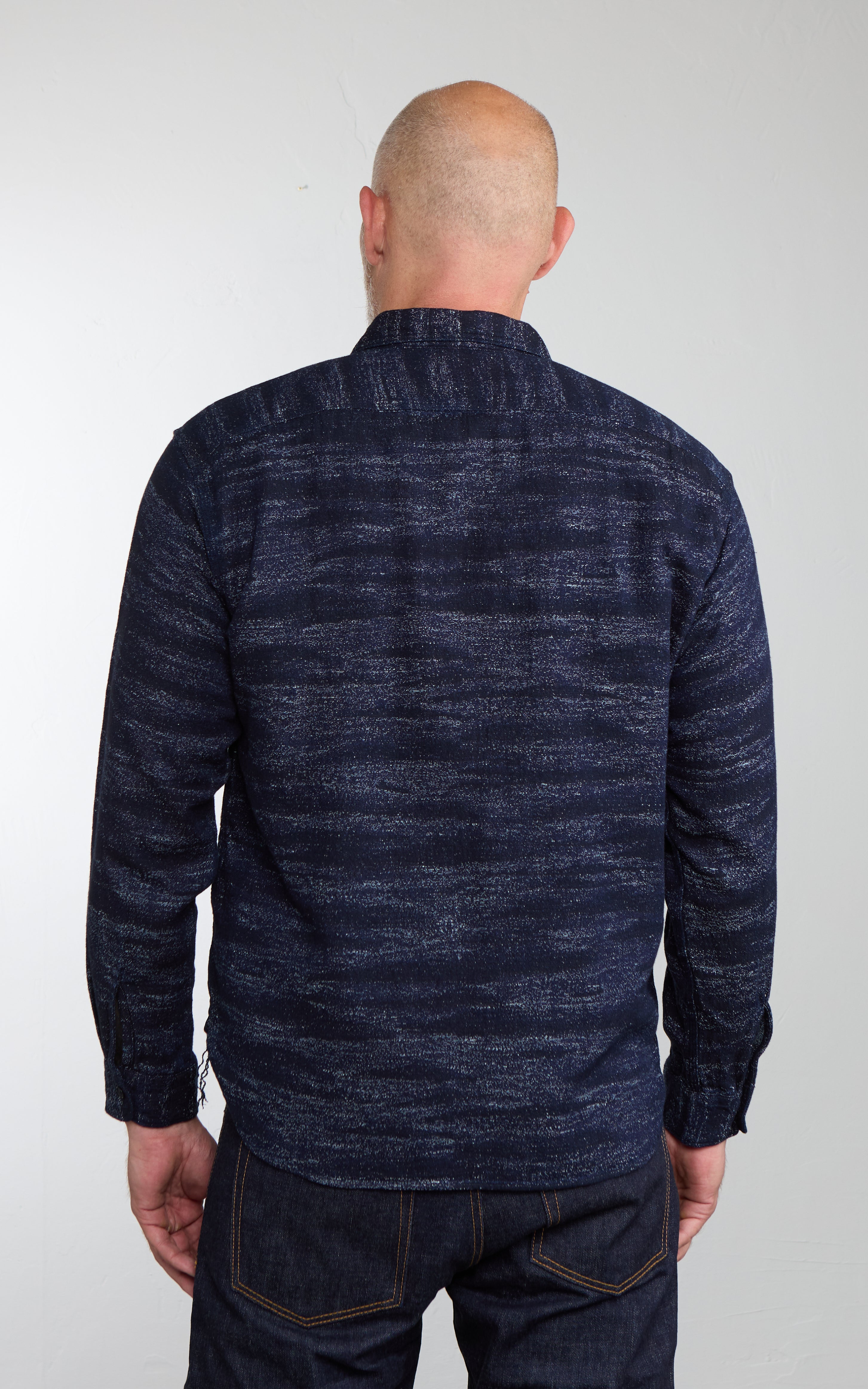 MOMOTARO JEANS MMLS6013 Jacquard Shirt Indigo