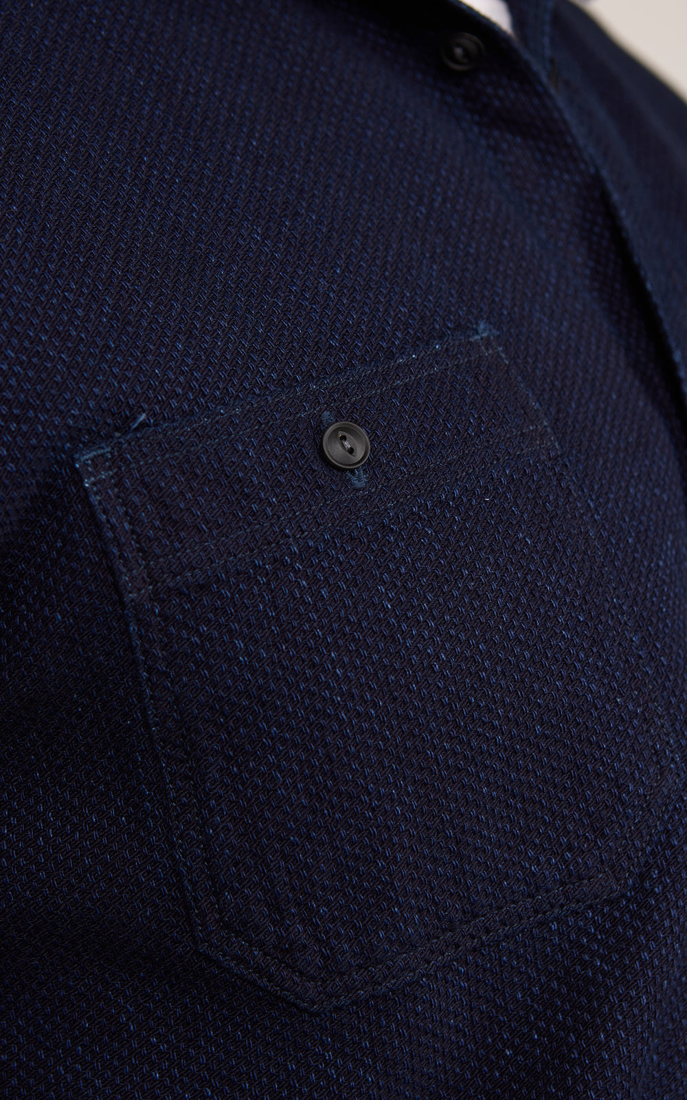MOMOTARO JEANS MMLS6018 Sashiko Work Shirt Indigo