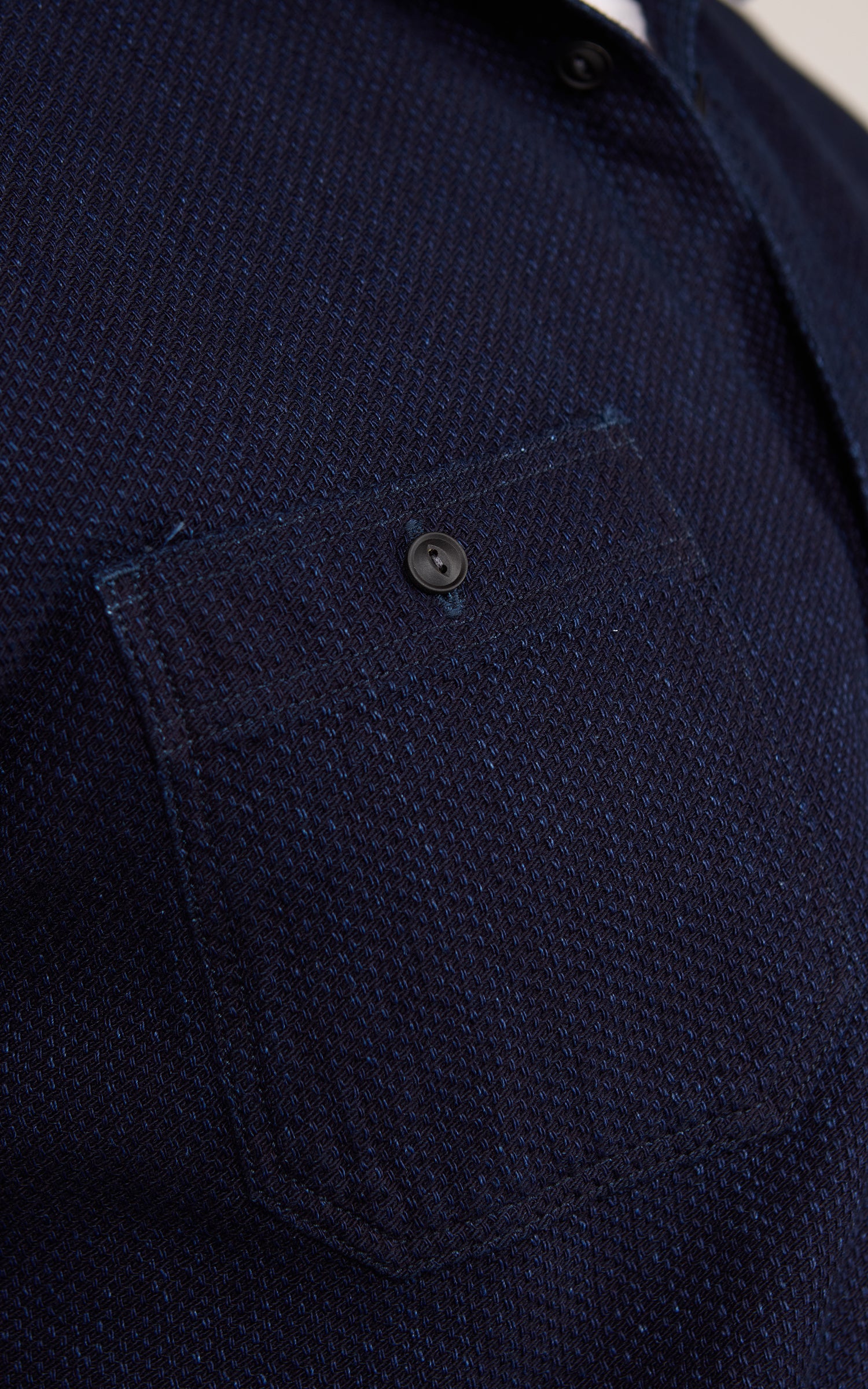 MOMOTARO JEANS MMLS6018 Sashiko Work Shirt Indigo