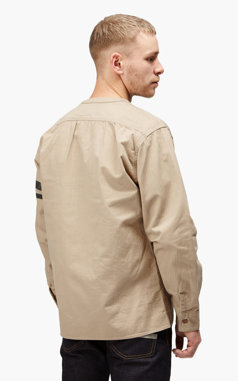 Momotaro Jeans MLS1050M23 Military Herringbone Work Cardigan Beige