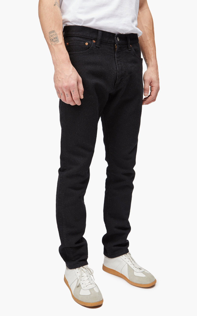 Momotaro Jeans MPT1030M23 Super Heavy Sashiko Pant Black 15oz