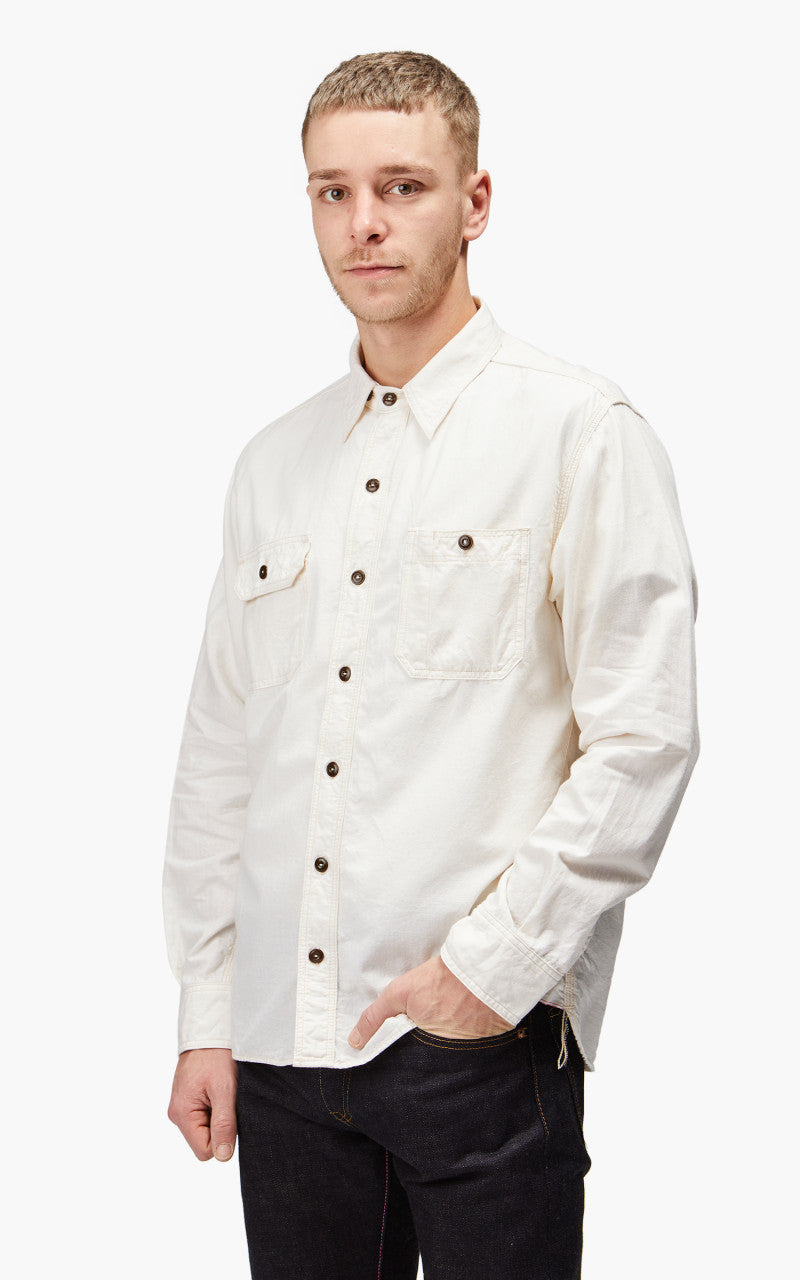 Momotaro Jeans MS044 5oz Chambray Work Shirt Natural