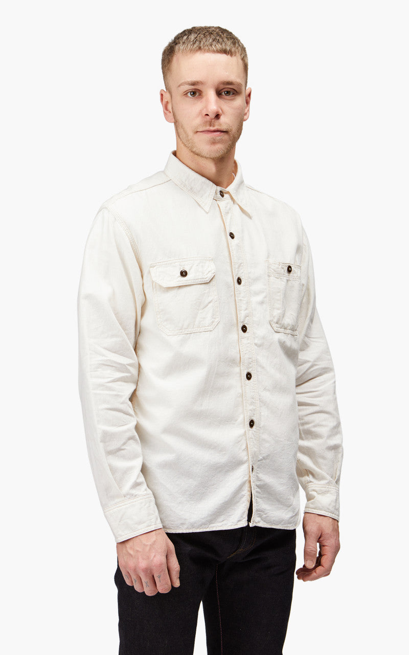 Momotaro Jeans MS044 5oz Chambray Work Shirt Natural