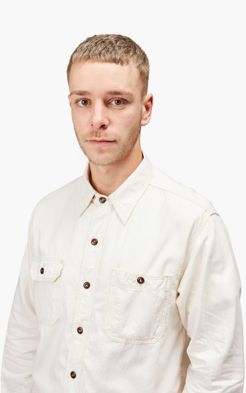 Momotaro Jeans MS044 5oz Chambray Work Shirt Natural