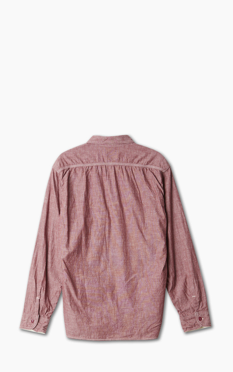 Momotaro Jeans MS044 5oz Chambray Work Shirt Red