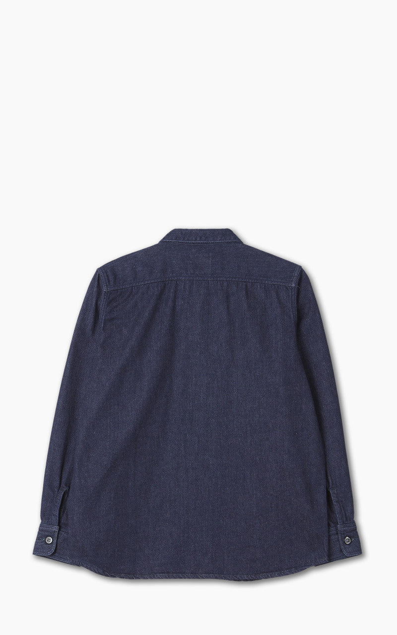 Momotaro Jeans Brushed Denim Shirt Indigo