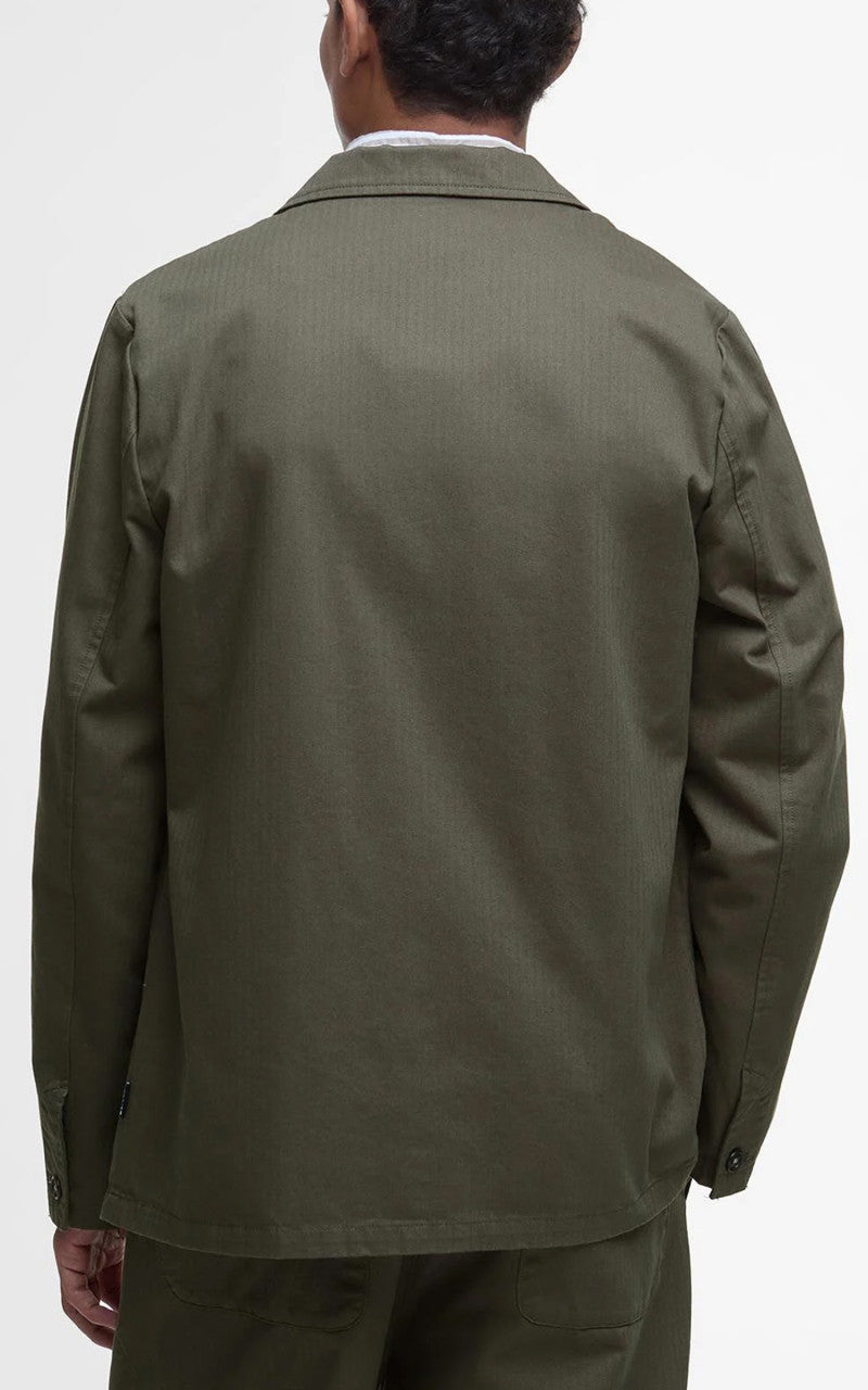 Barbour Bayview Herringbone Jacket Uniform Green
