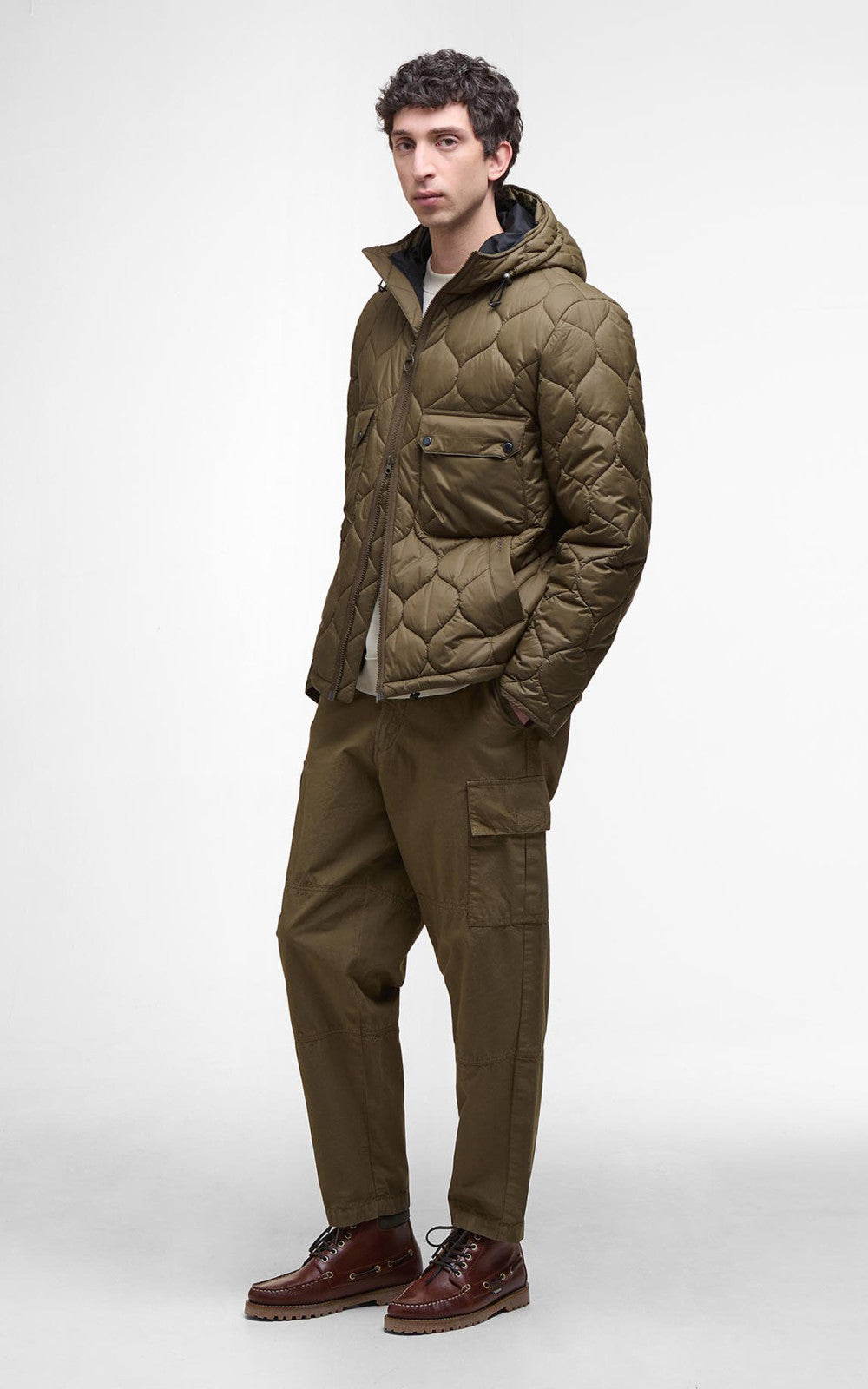Barbour Re-Engineered Hooded Spey Quilted Jacket Beech