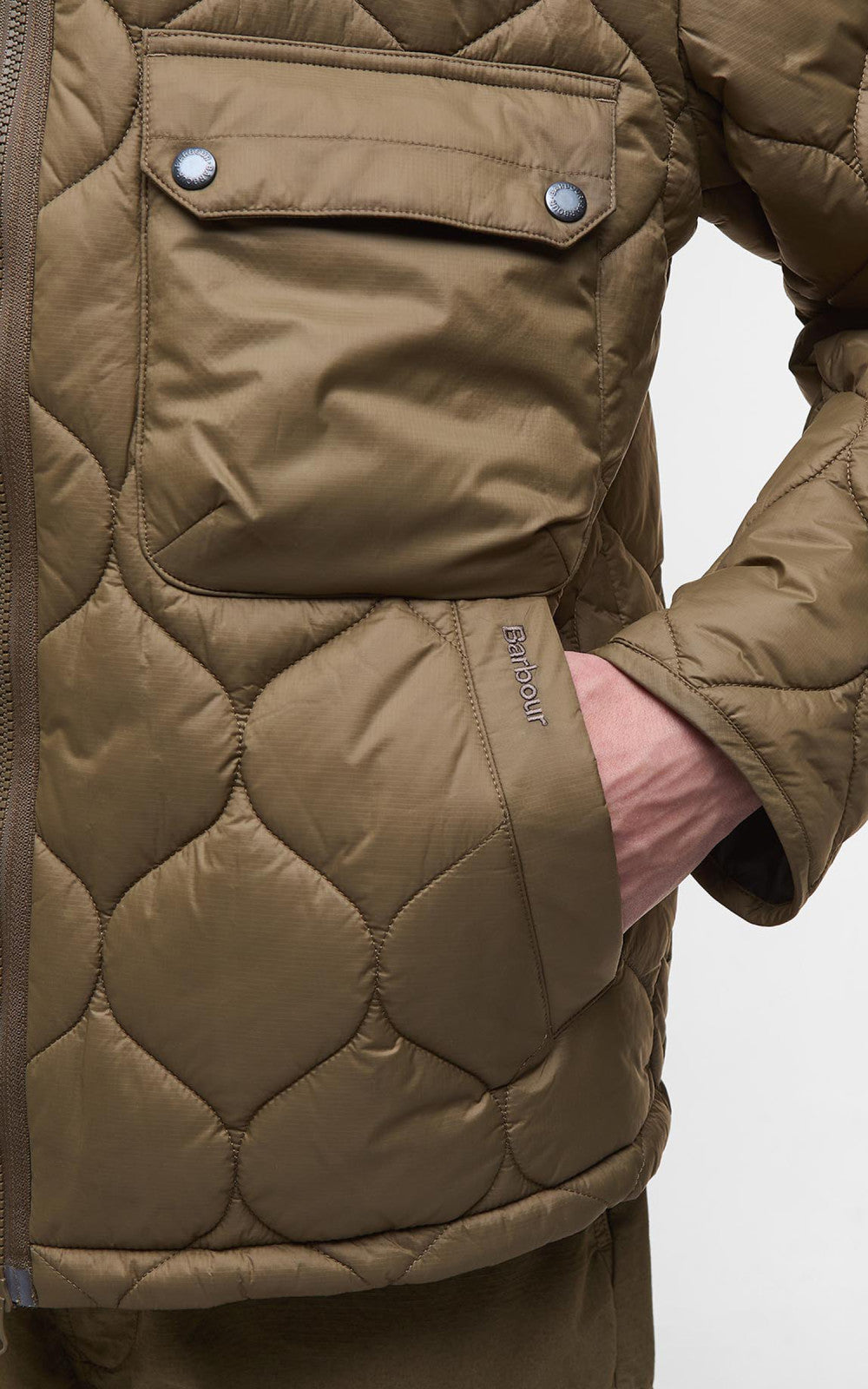 Barbour Re-Engineered Hooded Spey Quilted Jacket Beech