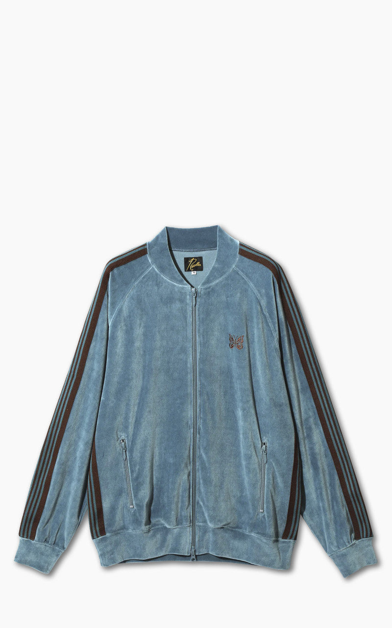 Needles R.C. Track Jacket C/PE Velour Blue Grey