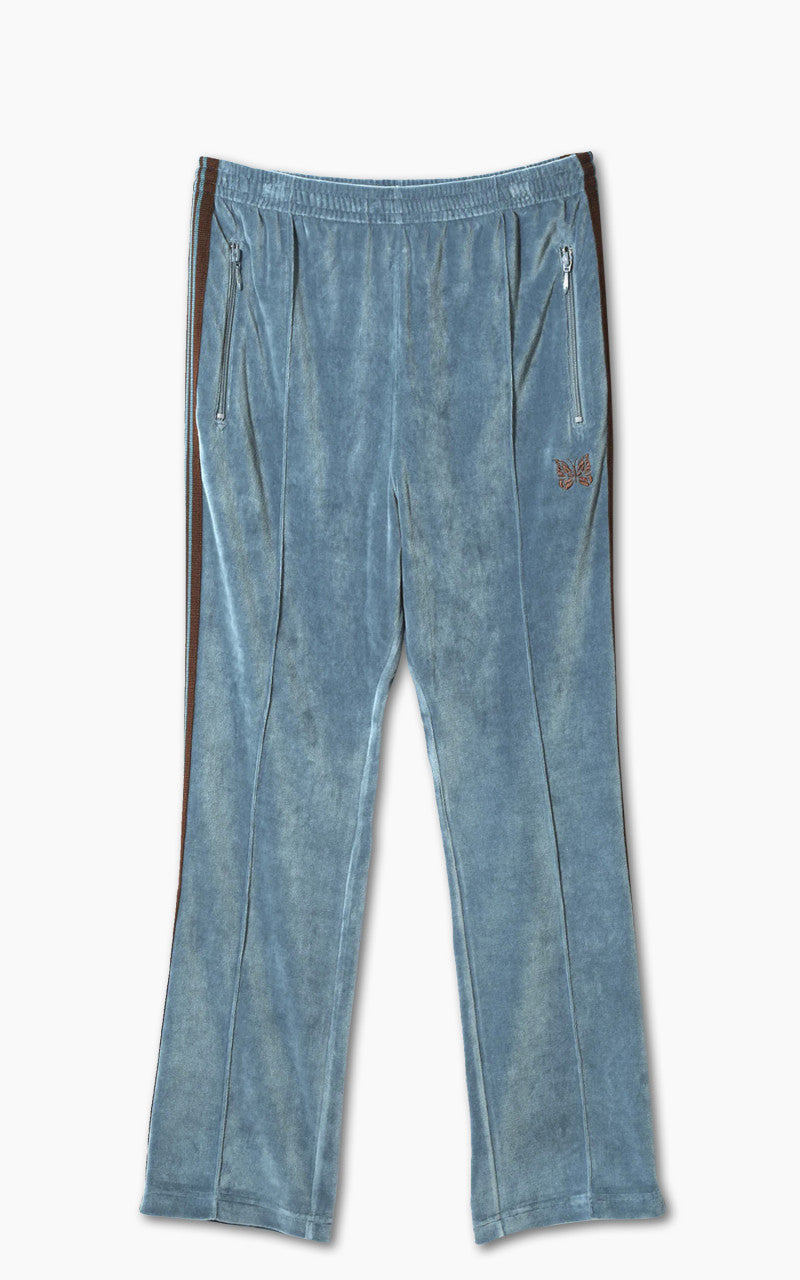 Needles Narrow Track Pant C/PE Velour Blue Grey