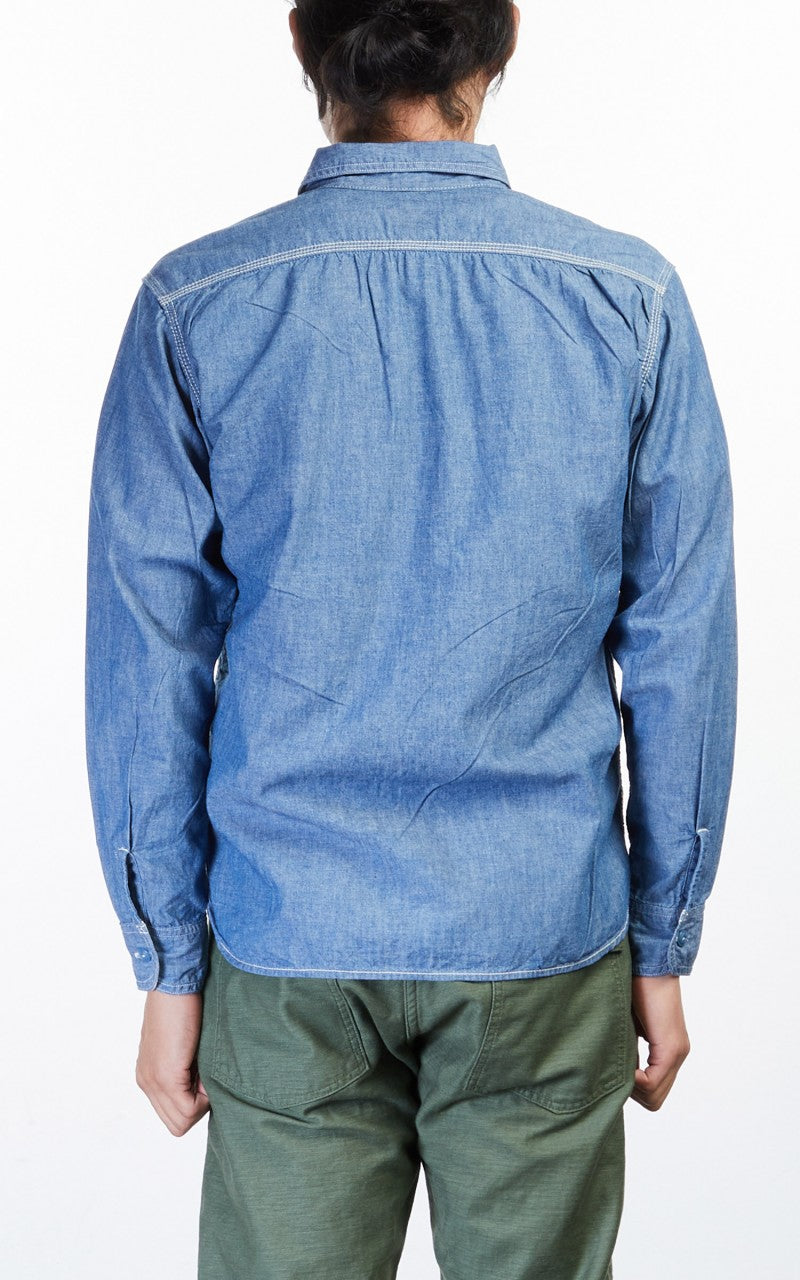 Momotaro Jeans MS033 Chambray Work Shirt Indigo