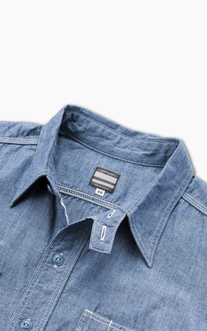 Momotaro Jeans MS045S GTB Selvedge Chambray Shirt Indigo 5oz