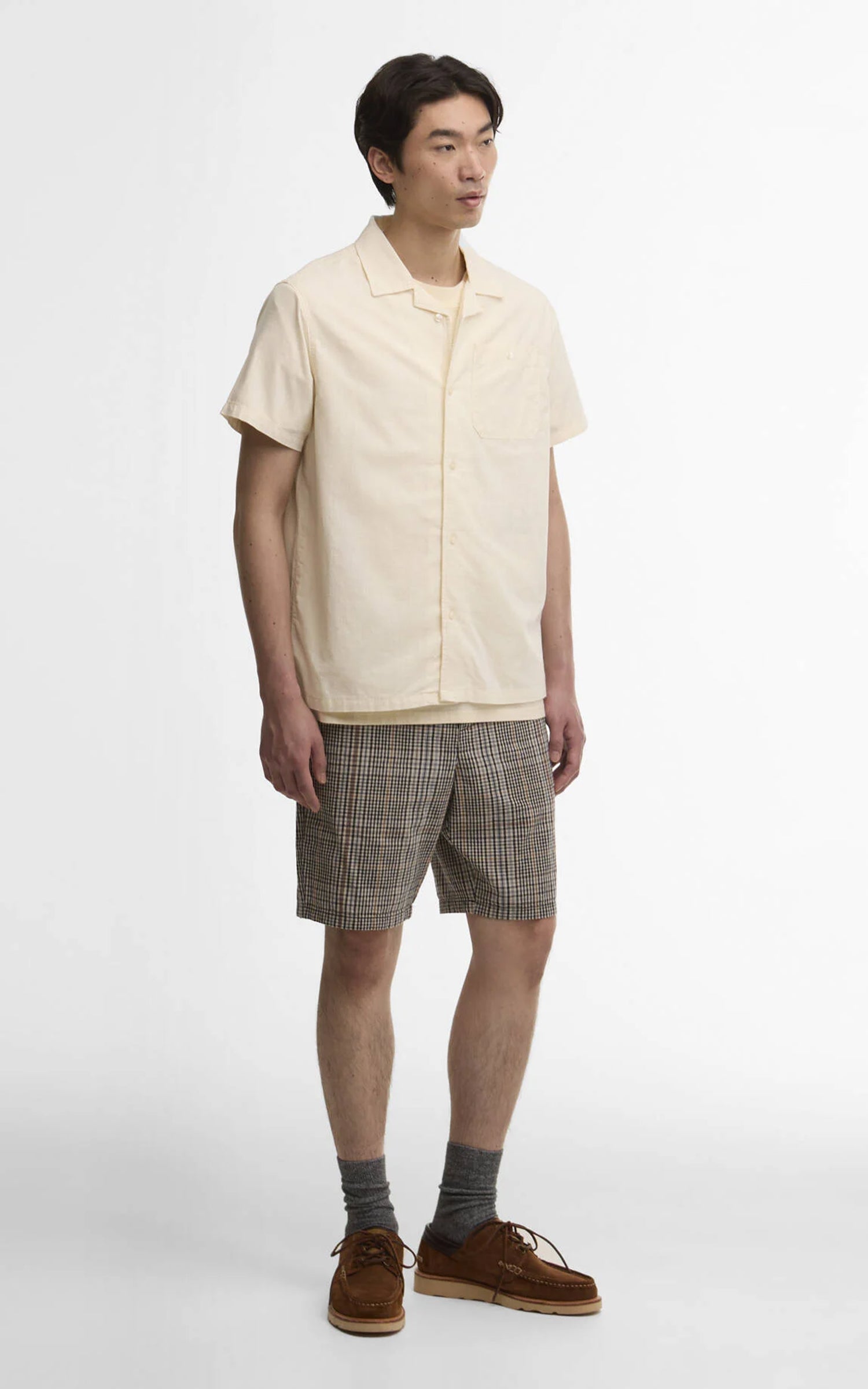 Barbour Parkvale Slub Relaxed Short-Sleeved Shirt Neutral