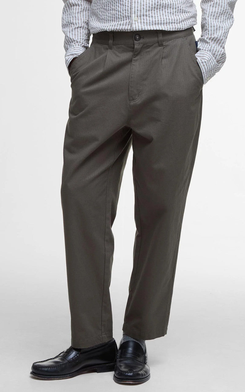 Barbour Bayview Herringbone Trouser Uniform Green