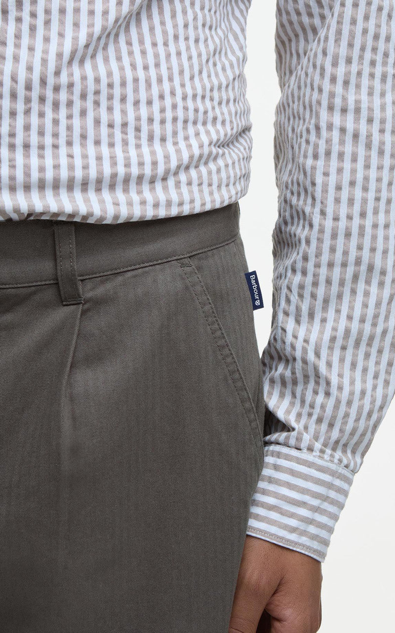 Barbour Bayview Herringbone Trouser Uniform Green