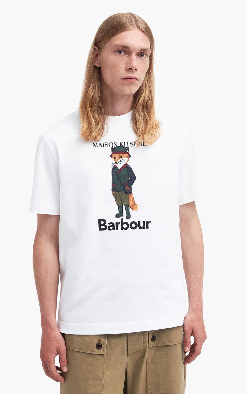 Barbour x Maison Kitsuné Beaufort T-Shirt Fox White