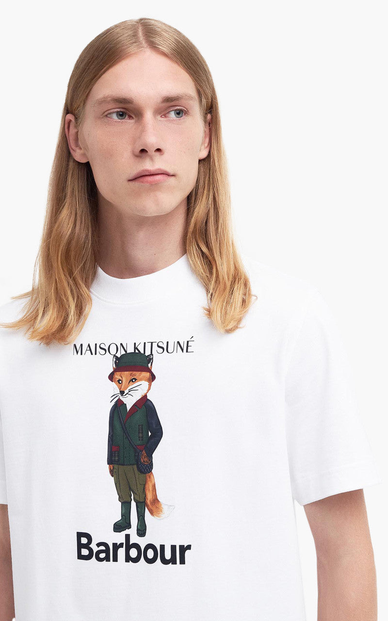Barbour x Maison Kitsuné Beaufort T-Shirt Fox White