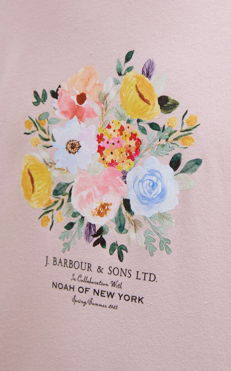 Barbour x NOAH Floral T-Shirt Chalk Pink