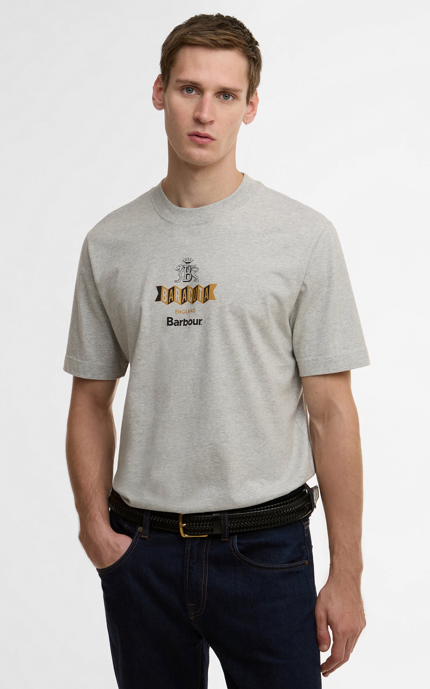 Barbour x Baracuta T-Shirt Vinyl Oversized Grey Marl