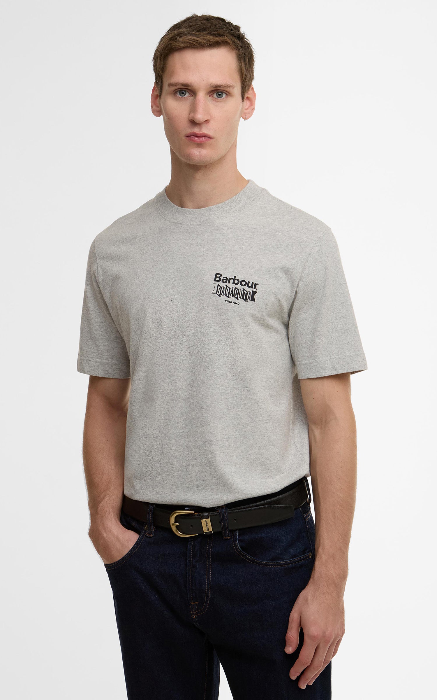 Barbour x Baracuta T-Shirt All Nighter Oversized Grey Marl