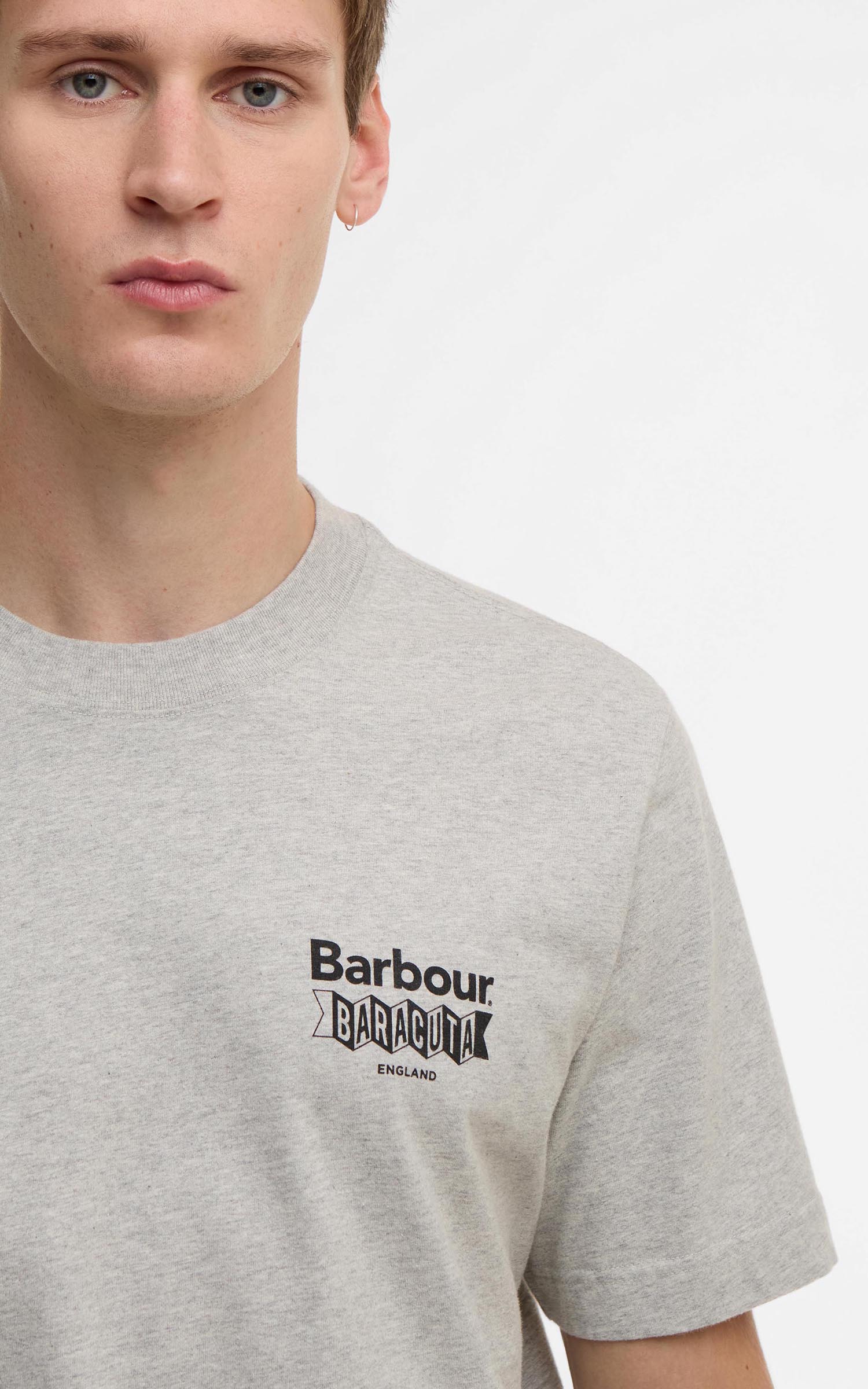 Barbour x Baracuta T-Shirt All Nighter Oversized Grey Marl