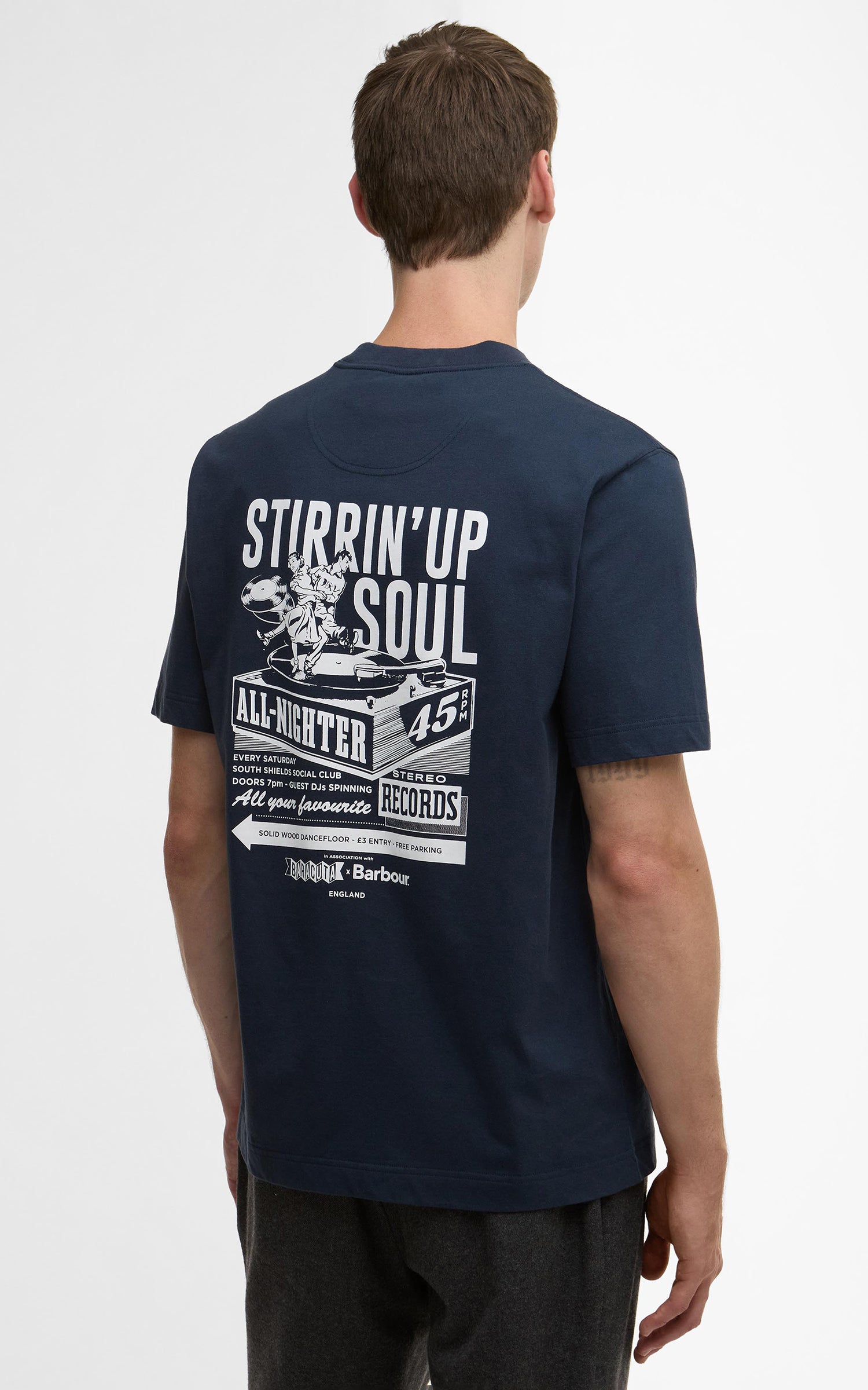 Barbour x Baracuta T-Shirt All Nighter Oversized Navy