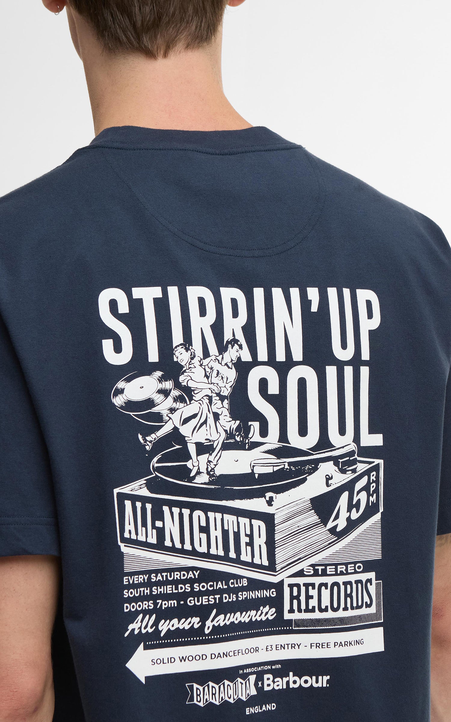 Barbour x Baracuta T-Shirt All Nighter Oversized Navy