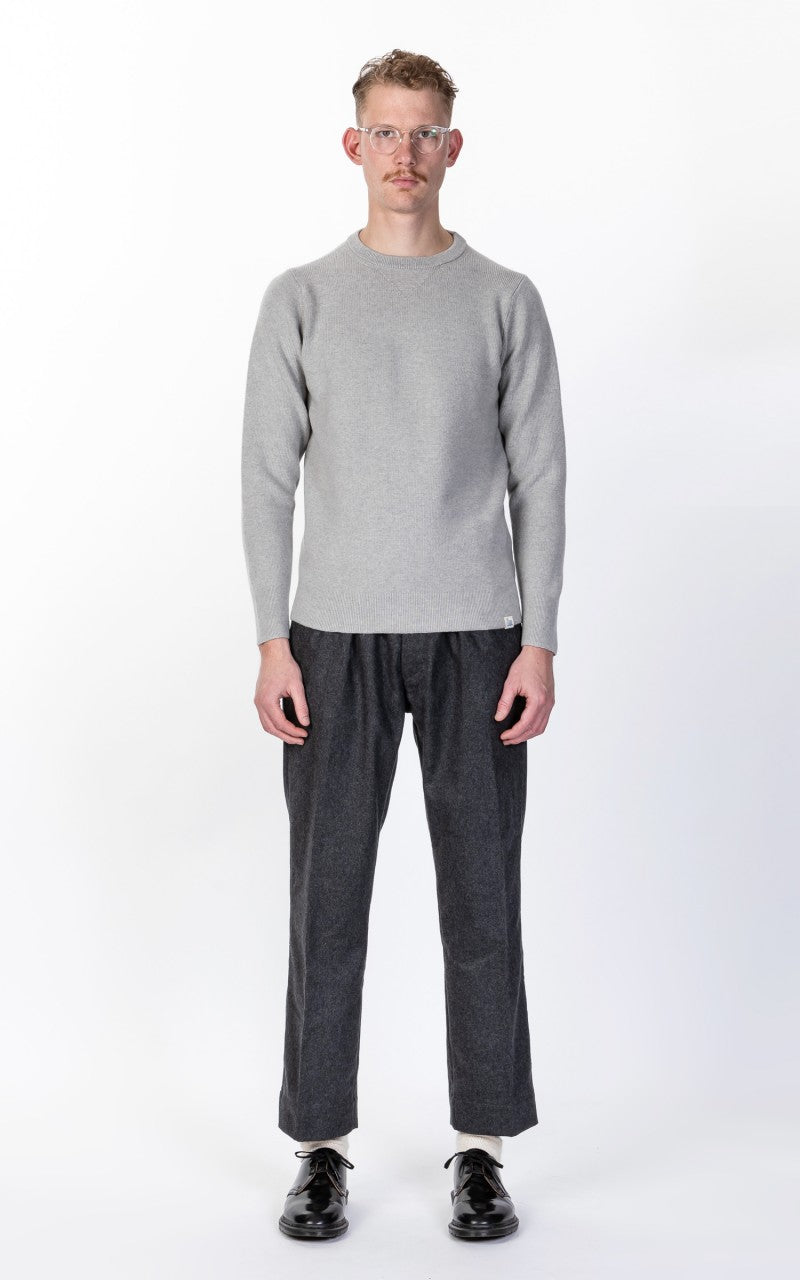 Merz b. Schwanen MWCC01 Classic Crew Merino Pullover Grey Melange