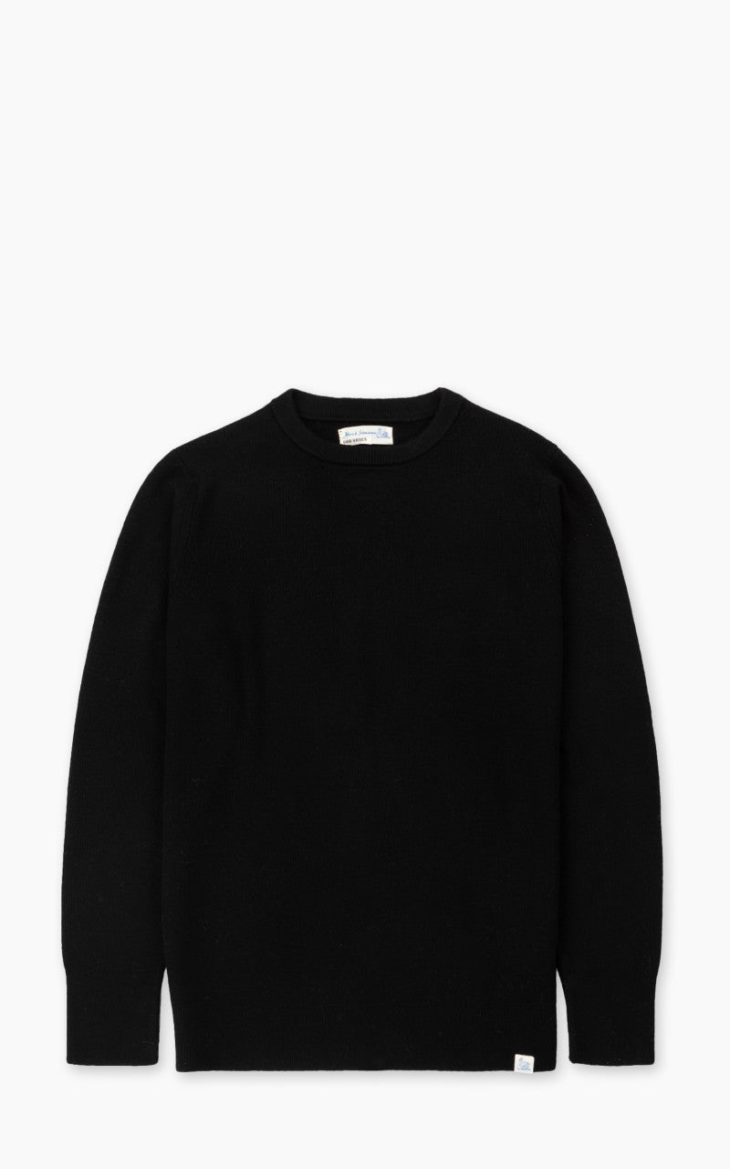 Merz B. Schwanen クラシッククルーニット size5/M Merz b. Schwanen Ribbed Pullover, Deep Black – Glasswing