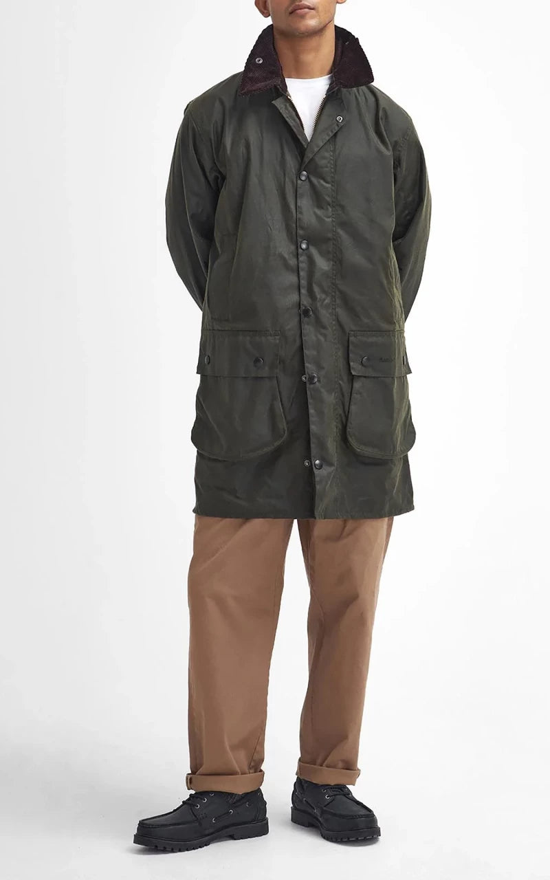 Barbour Border Wax Jacket Archive Olive