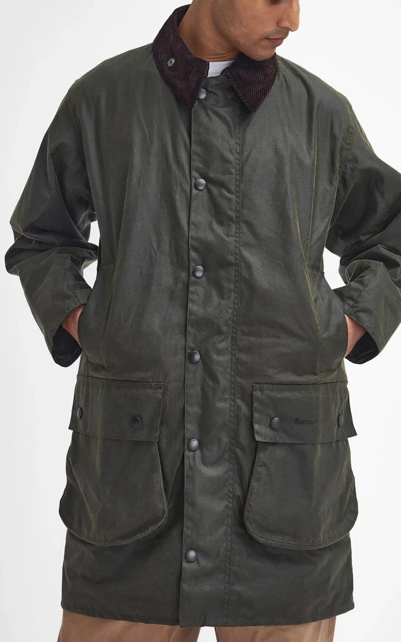 Barbour Border Wax Jacket Archive Olive